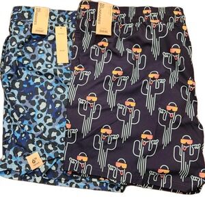No Boundaries 2 Pair 3X Blue Swim Trunks Men's NWT